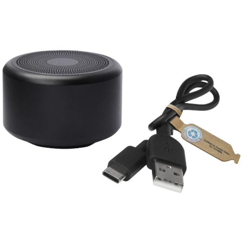 Minialtavoz Bluetooth® de aluminio reciclado de 3 w con certificación RCS  "Rise"