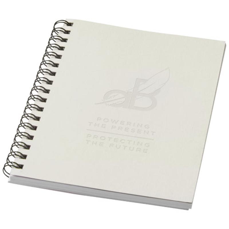 Cuaderno con espiral A6 a color de material reciclado "Desk-Mate®"