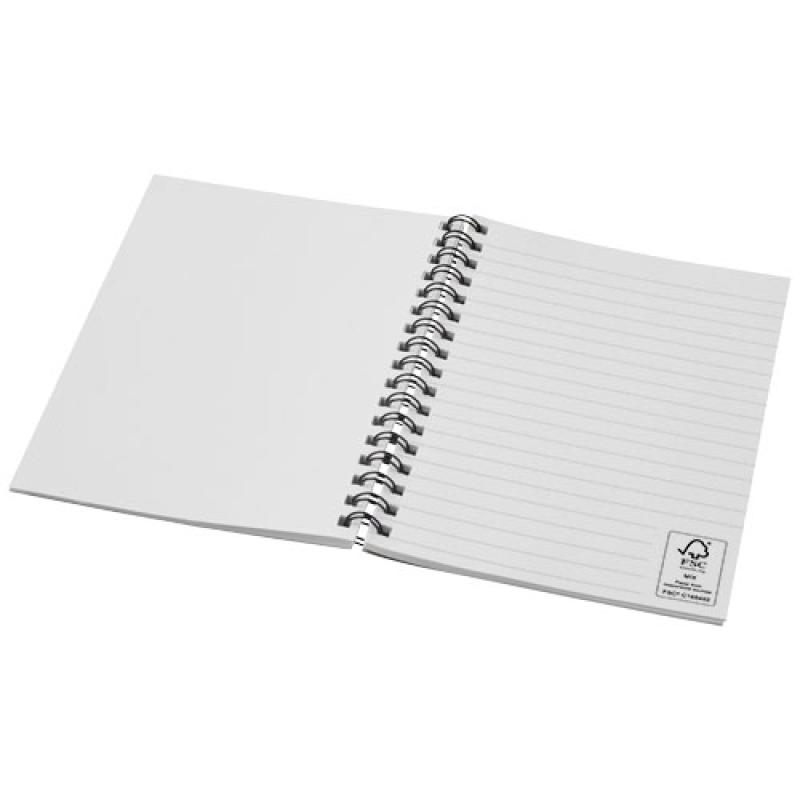 Cuaderno con espiral A6 a color de material reciclado "Desk-Mate®"