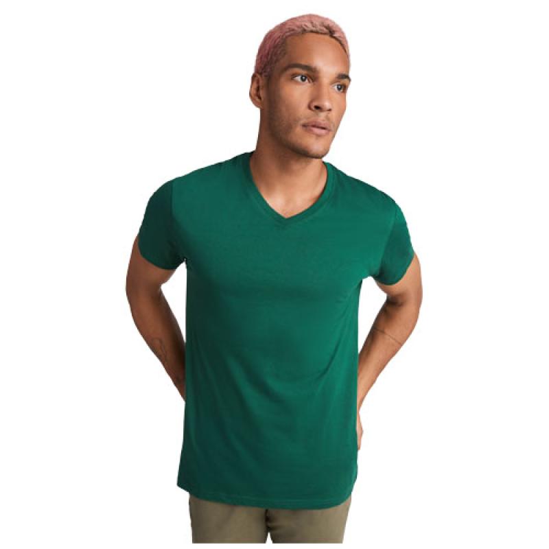 Camiseta de cuello de pico de manga corta para hombre "Samoyedo"