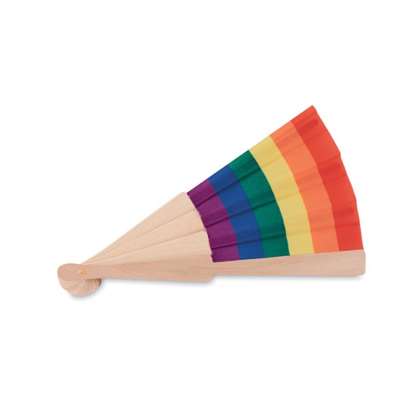 Abanico de madera rainbow